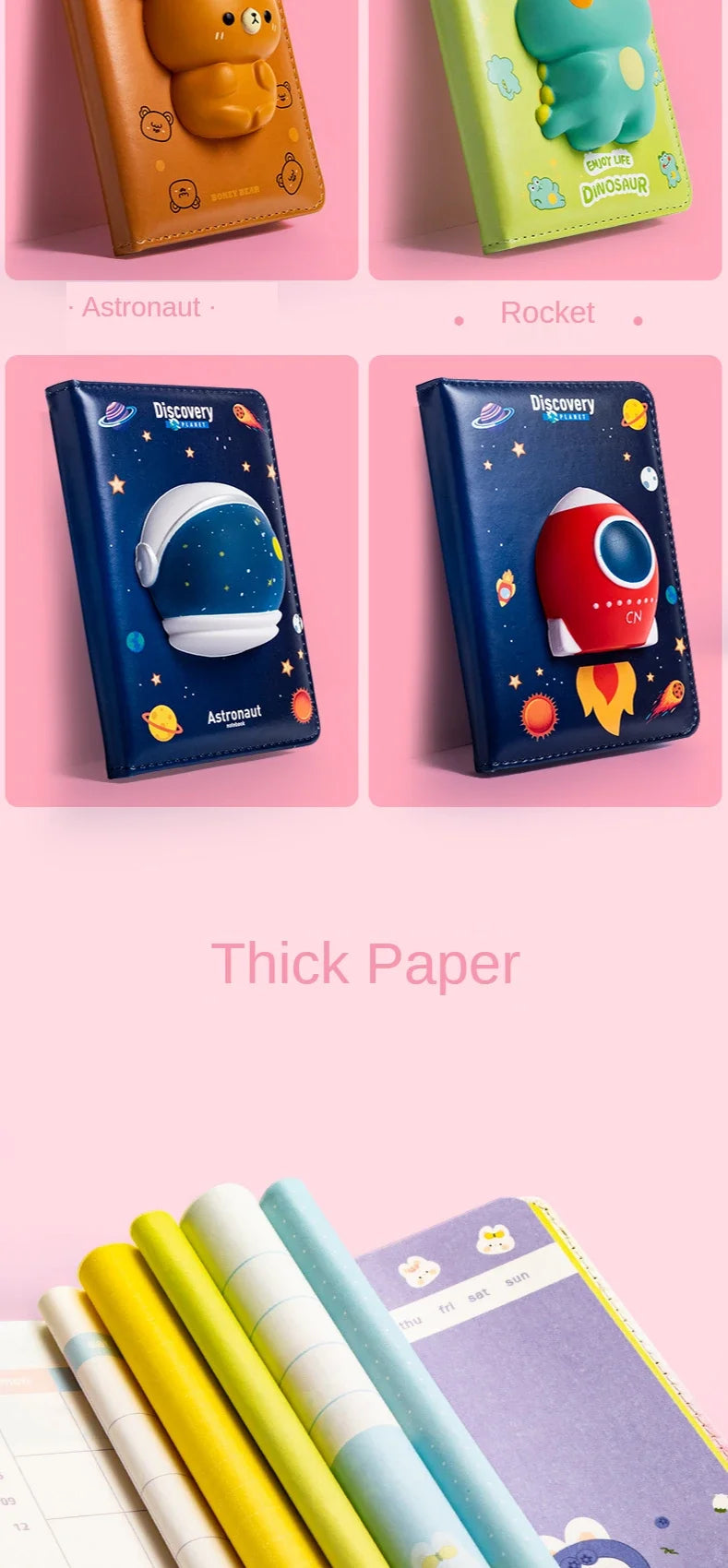 Carnet Anti-Stress à Motif Cartoon – Doux et Créatif 3D