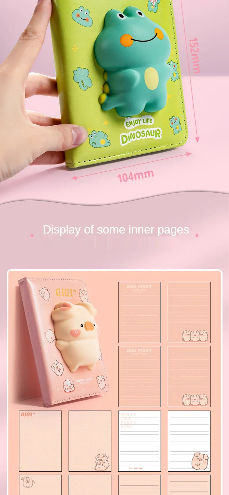 Carnet Anti-Stress à Motif Cartoon – Doux et Créatif 3D