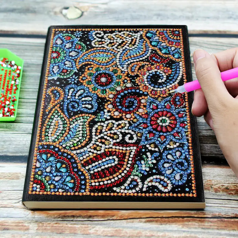 "5D Diamond" Notebook with Colorful Floral Patterns