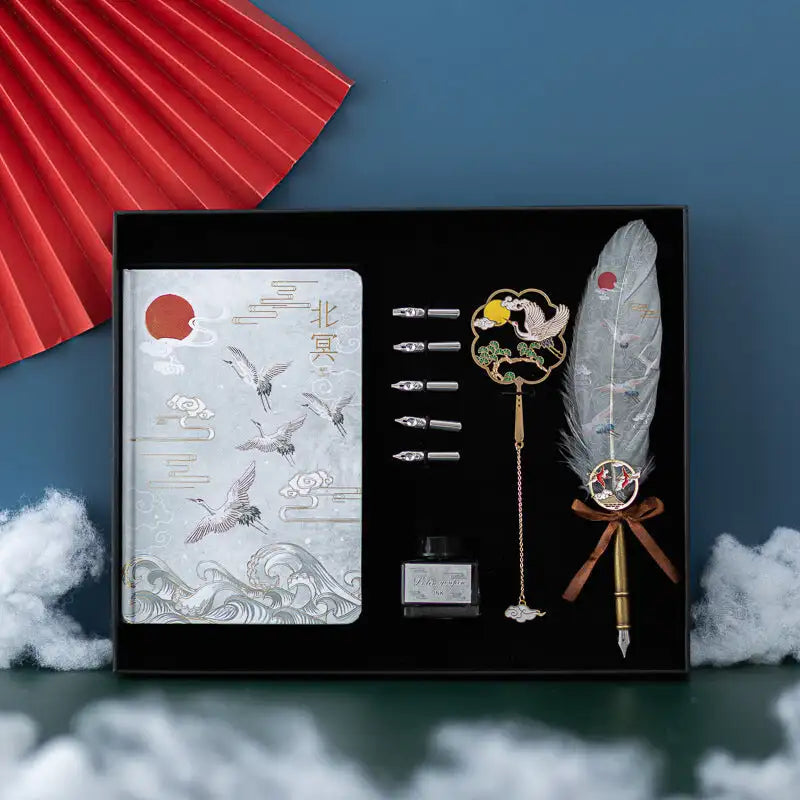 Coffret Carnet Asiatique - Stylo Plume & Accessoires
